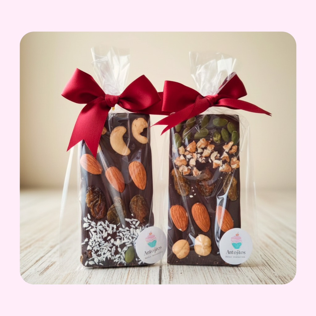 Barras de chocolate con frutos secos