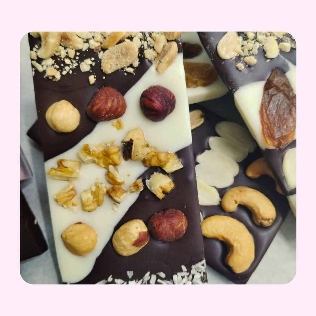 Barras de chocolate con frutos secos