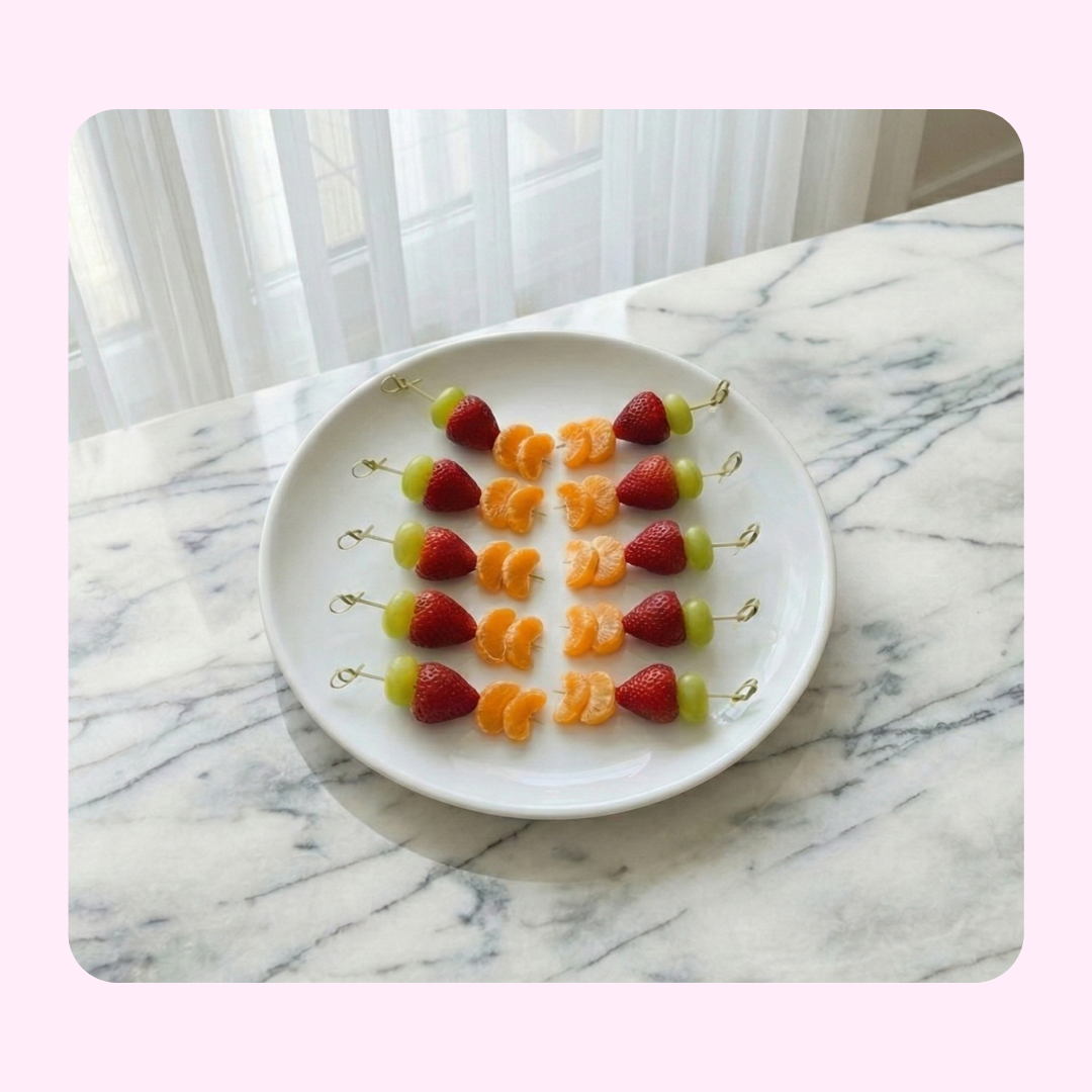 Mini brochetas de frutas